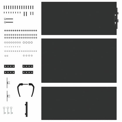 Garden Gate with Lock Black 85 x 150 cm Powder-coated steel