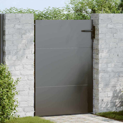 Garden Gate with Lock Black 85 x 150 cm Powder-coated steel