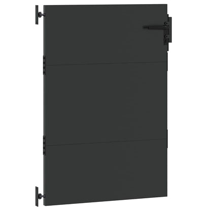 Garden Gate with Lock Black 85 x 150 cm Powder-coated steel
