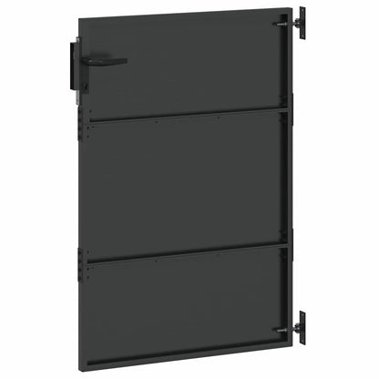 Garden Gate with Lock Black 85 x 150 cm Powder-coated steel