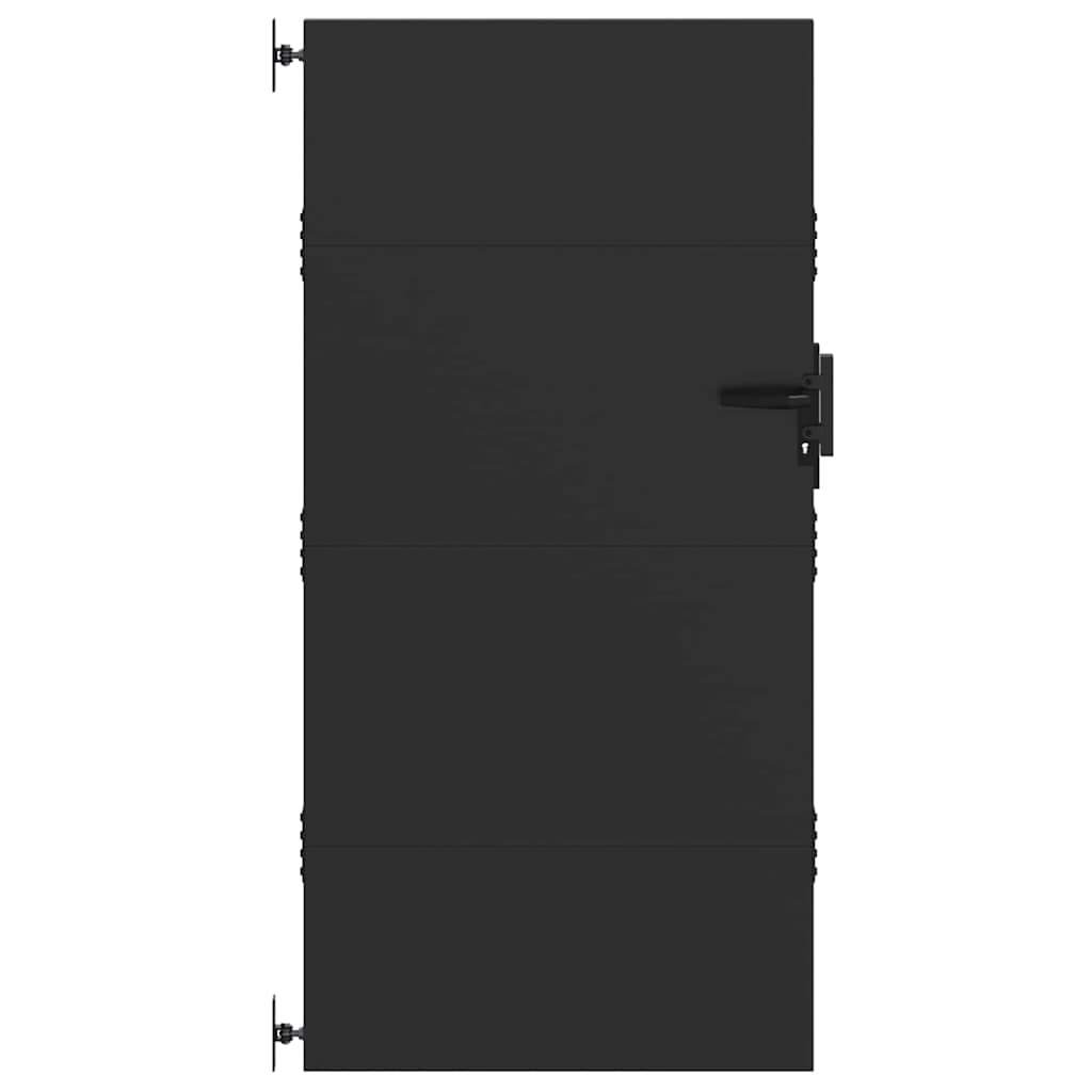 Garden Gate with Lock Black 85 x 175 cm Powder-coated steel