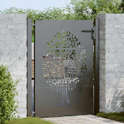 Garden Gate with Lock Black 110 x 155 cm Powder-coated steel