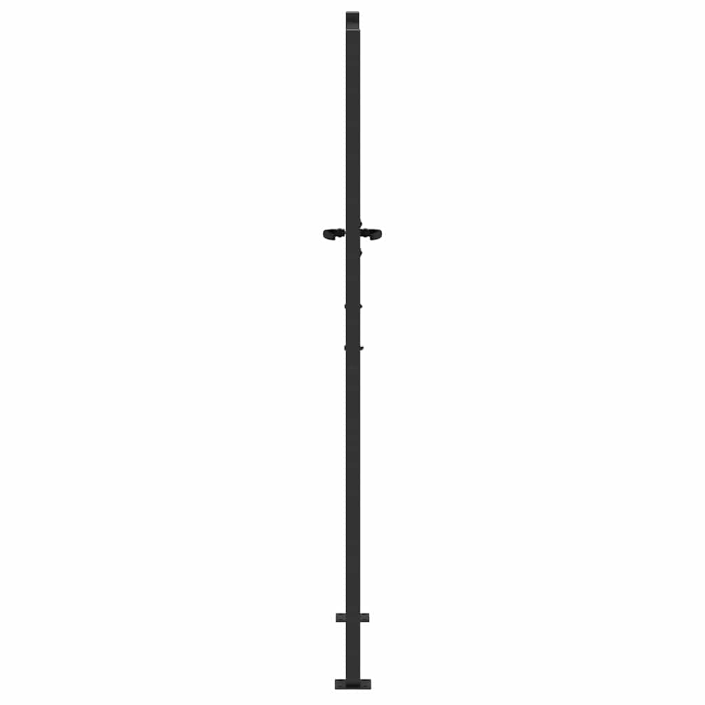 Garden Gate with Lock Black 110 x 205 cm Powder-coated steel