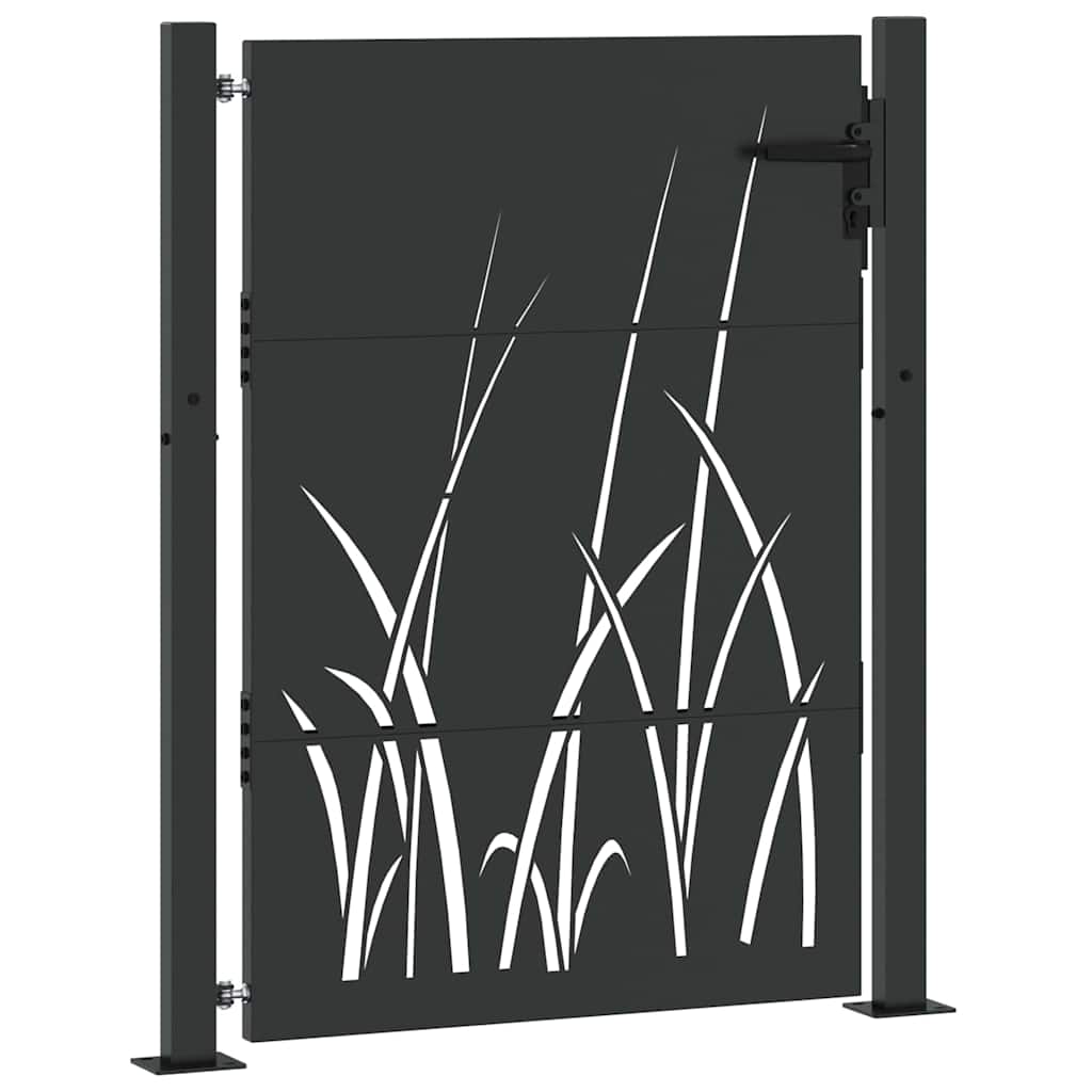 Garden Gate with Lock Black 100 x 125 cm Powder-coated steel