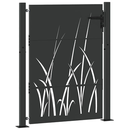 Garden Gate with Lock Black 110 x 130 cm Powder-coated steel