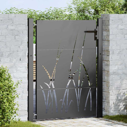 Garden Gate 110 x 155 cm Powder-coated steel Black Lockable