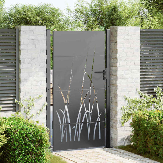 Garden Gate 110 x 180 cm Powder-coated steel Black Lockable