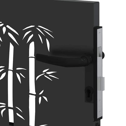 Garden Gate with Lock Black 110 x 105 cm Powder-Coated Steel