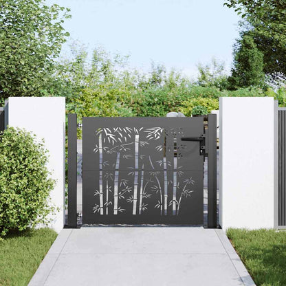 Garden Gate with Lock Black 110 x 105 cm Powder-Coated Steel