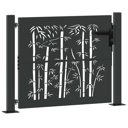 Garden Gate with Lock Black 110 x 105 cm Powder-Coated Steel