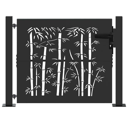 Garden Gate with Lock Black 110 x 105 cm Powder-Coated Steel