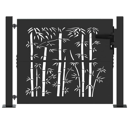 Garden Gate 110 x 105 cm Powder-Coated Steel Black Lockable