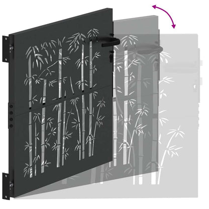 Garden Gate with Lock Black 110 x 105 cm Powder-Coated Steel