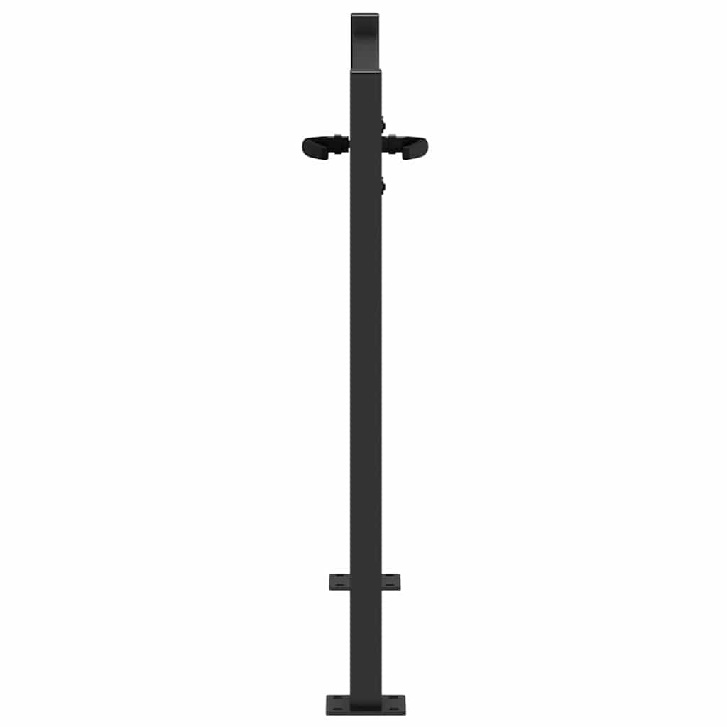 Garden Gate with Lock Black 110 x 105 cm Powder-Coated Steel
