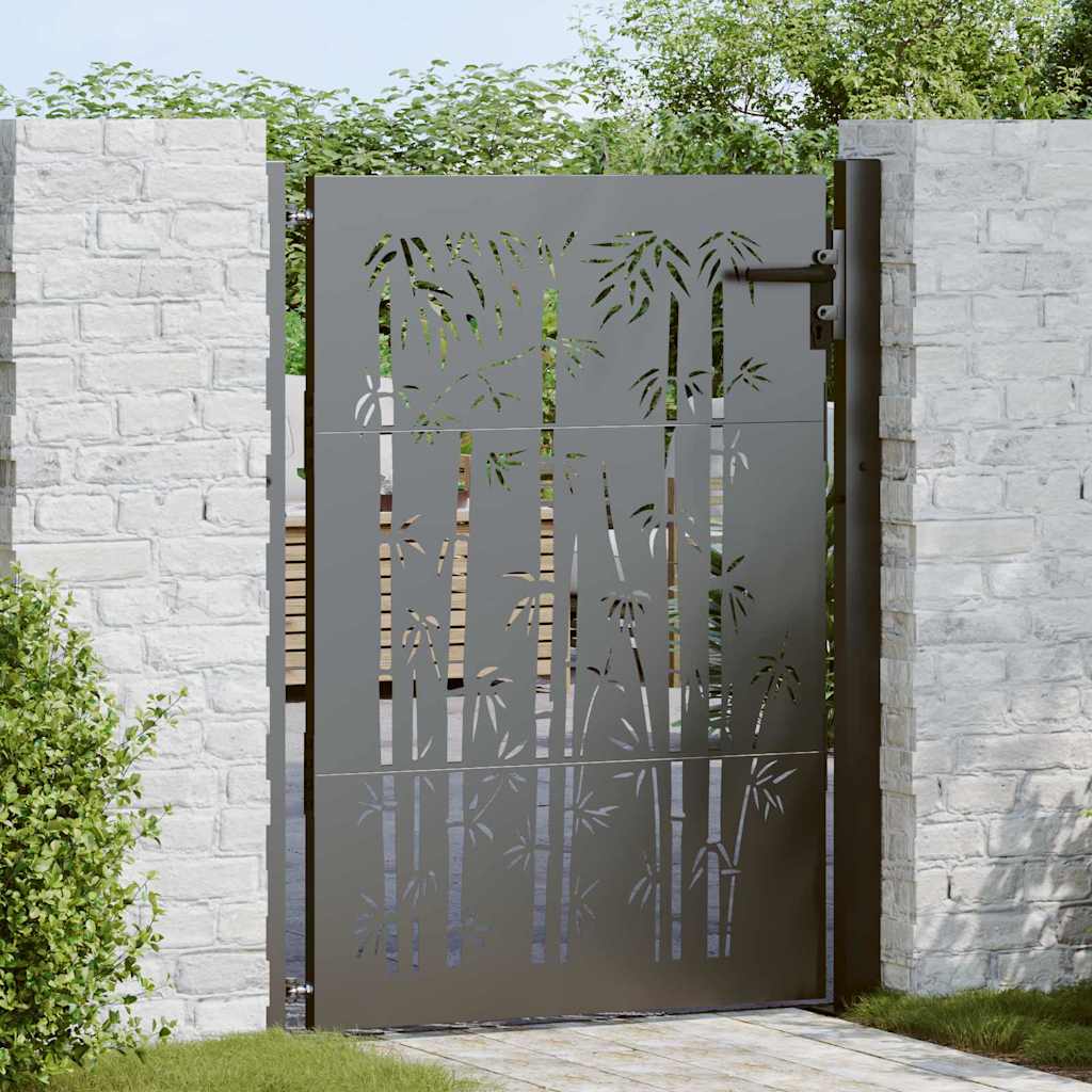 Garden Gate with Lock Black 110 x 130 cm Powder-Coated Steel
