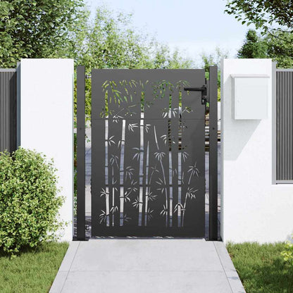 Garden Gate with Lock Black 110 x 130 cm Powder-Coated Steel