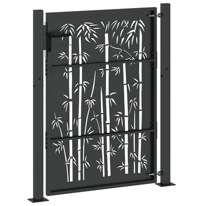Garden Gate with Lock Black 110 x 130 cm Powder-Coated Steel