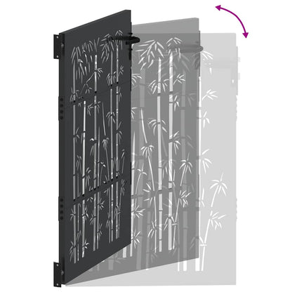 Garden Gate with Lock Black 110 x 130 cm Powder-Coated Steel