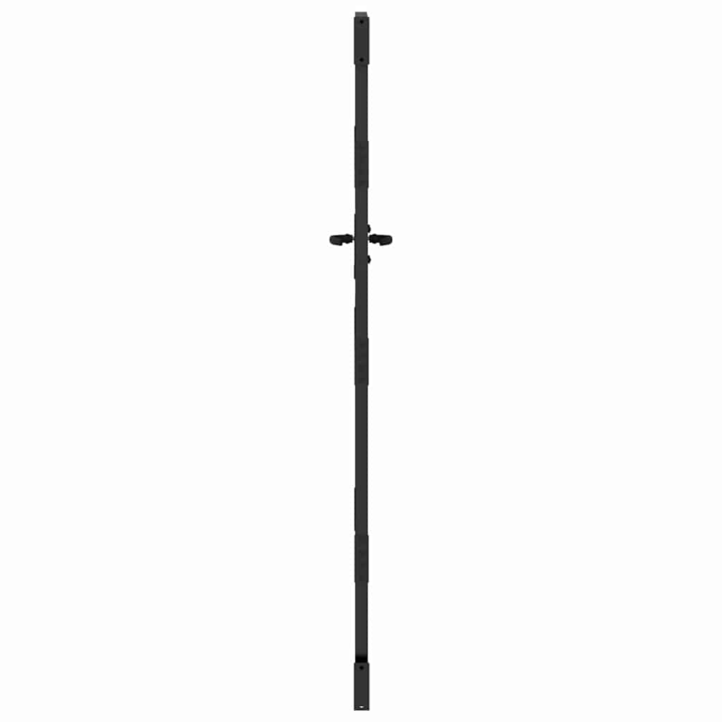 Garden Gate with Lock Black 110 x 205 cm Powder-Coated Steel
