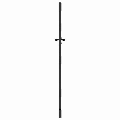 Garden Gate with Lock Black 110 x 205 cm Powder-Coated Steel