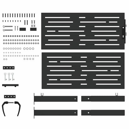 Garden Gate with Lock Black 110 x 105 cm Powder-Coated Steel