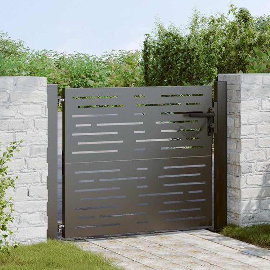Garden Gate with Lock Black 110 x 105 cm Powder-Coated Steel