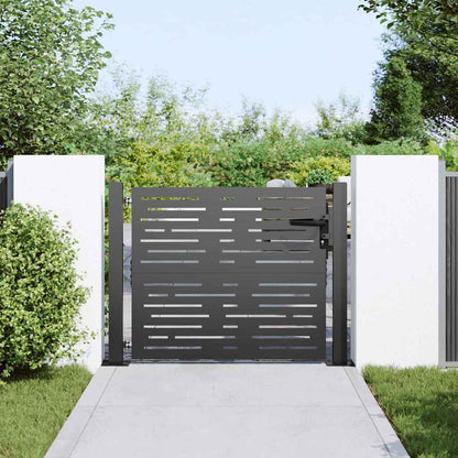 Garden Gate with Lock Black 110 x 105 cm Powder-Coated Steel
