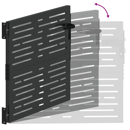 Garden Gate with Lock Black 110 x 105 cm Powder-Coated Steel