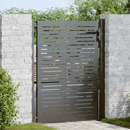 Garden Gate with Lock Black 110 x 155 cm Powder-Coated Steel