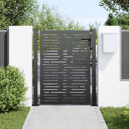 Garden Gate with Lock Black 110 x 155 cm Powder-Coated Steel