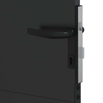Garden Gate with Lock Black 110 x 105 cm Powder-Coated Steel