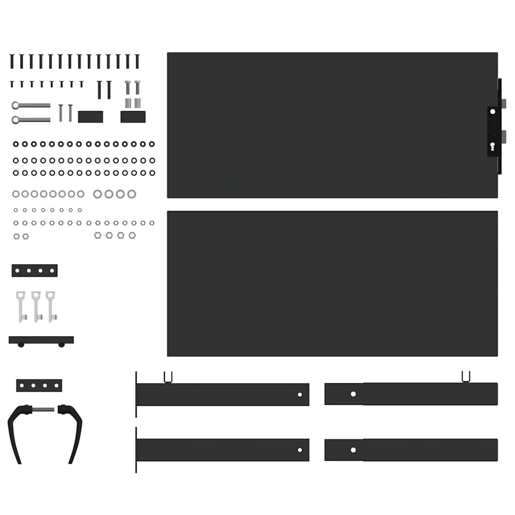 Garden Gate with Lock Black 110 x 105 cm Powder-Coated Steel