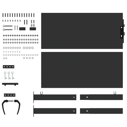 Garden Gate with Lock Black 110 x 105 cm Powder-Coated Steel