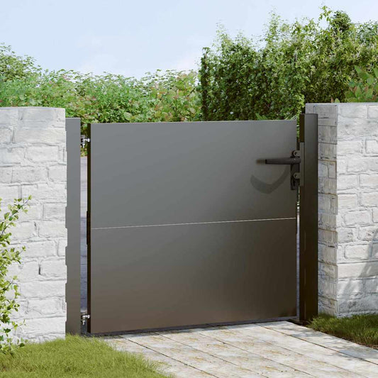 Garden Gate with Lock Black 110 x 105 cm Powder-Coated Steel