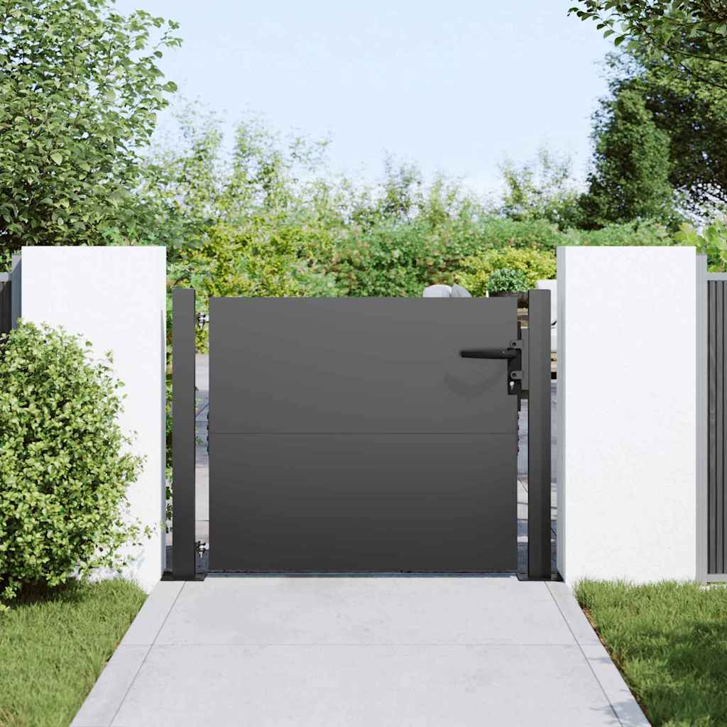Garden Gate with Lock Black 110 x 105 cm Powder-Coated Steel