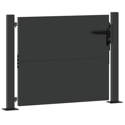 Garden Gate with Lock Black 110 x 105 cm Powder-Coated Steel