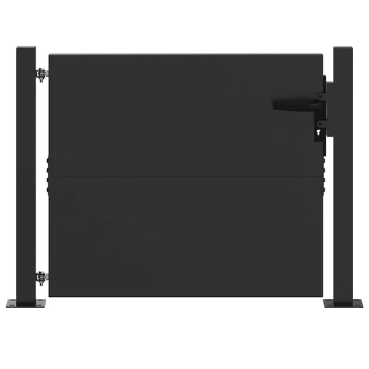 Garden Gate with Lock Black 110 x 105 cm Powder-Coated Steel