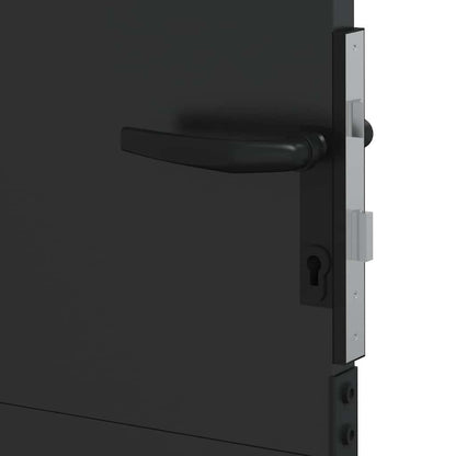Garden Gate with Lock Black 105 x 130 cm Powder-Coated Steel