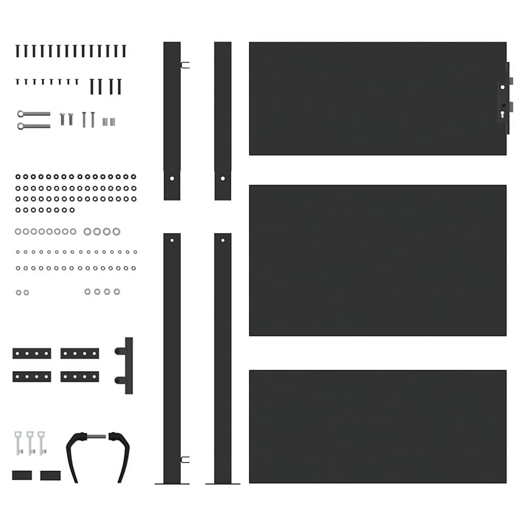 Garden Gate with Lock Black 105 x 130 cm Powder-Coated Steel