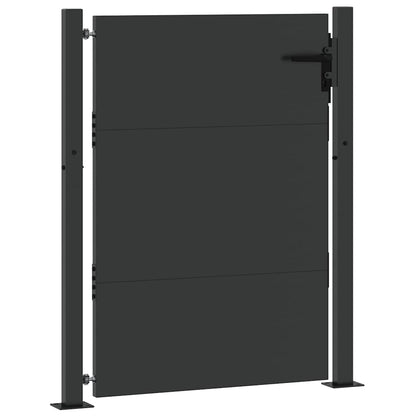 Garden Gate with Lock Black 105 x 130 cm Powder-Coated Steel
