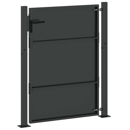 Garden Gate with Lock Black 105 x 130 cm Powder-Coated Steel