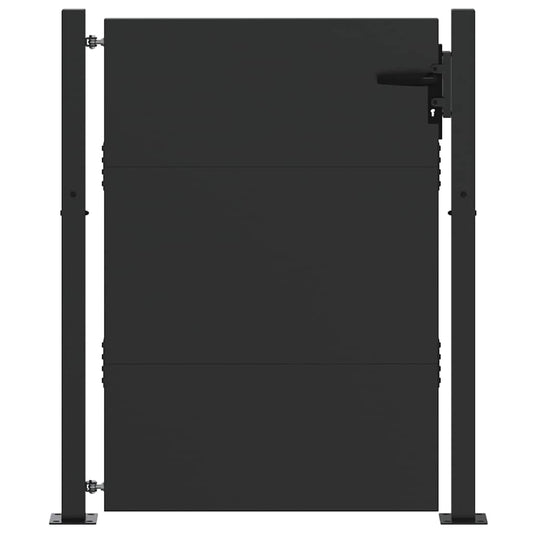 Garden Gate with Lock Black 105 x 130 cm Powder-Coated Steel