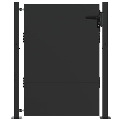 Garden Gate with Lock Black 105 x 130 cm Powder-Coated Steel