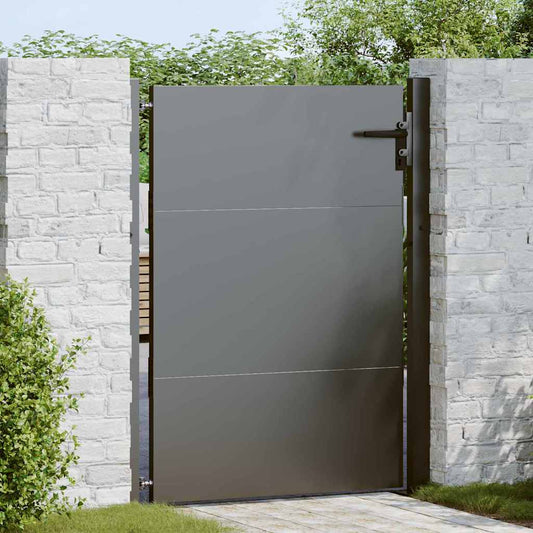 Garden Gate with Lock Black 110 x 155 cm Powder-Coated Steel