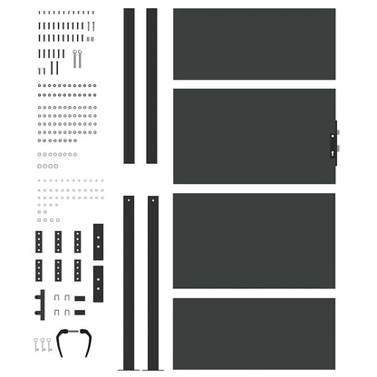 Garden Gate with Lock Black 105 x 205 cm Powder-Coated Steel