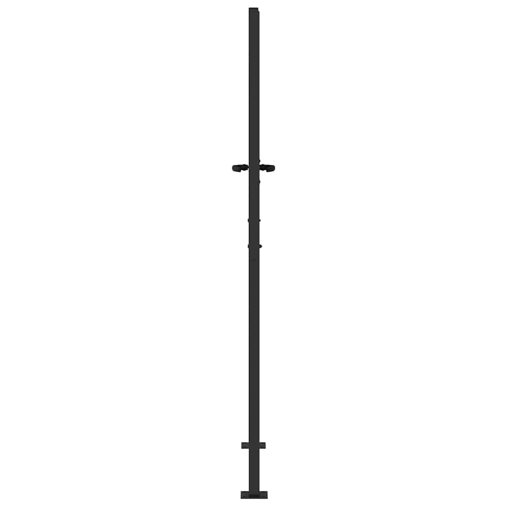 Garden Gate with Lock Black 105 x 205 cm Powder-Coated Steel