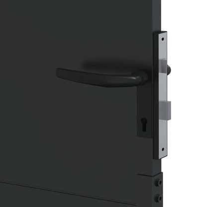 Garden Gate with Lock Black 110 x 105 cm Powder-Coated Steel