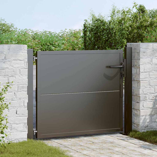 Garden Gate 110 x 105 cm Powder-Coated Steel Black Lockable
