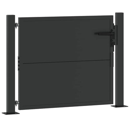 Garden Gate with Lock Black 110 x 105 cm Powder-Coated Steel
