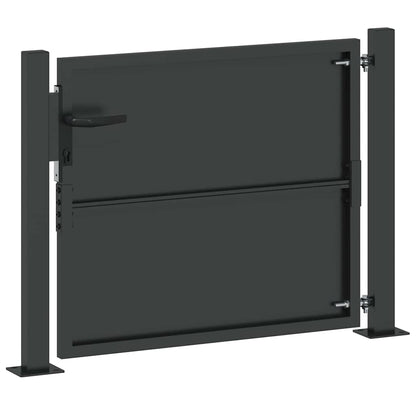 Garden Gate with Lock Black 110 x 105 cm Powder-Coated Steel